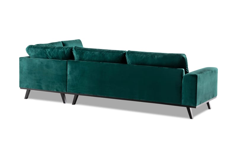 Copenhagen 4-sits Högervänd L-formad Schäslongsoffa i Sammet - Grön - Möbler - Soffa - Divansoffa & schäslongsoffa - 4 sits soffa med divan