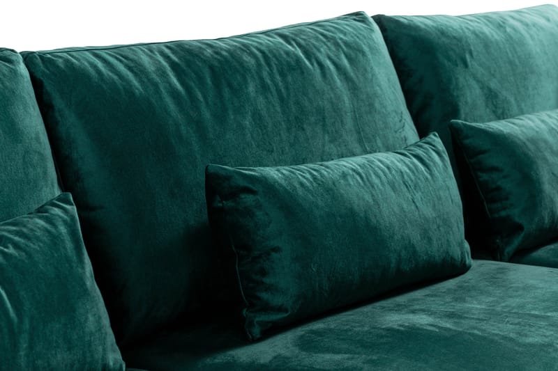 Copenhagen 4-sits Högervänd L-formad Schäslongsoffa i Sammet - Grön - Möbler - Soffa - Divansoffa & schäslongsoffa - 4 sits soffa med divan