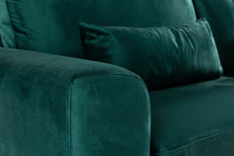 Copenhagen 4-sits Högervänd L-formad Schäslongsoffa i Sammet - Grön - Möbler - Soffa - Divansoffa & schäslongsoffa - 4 sits soffa med divan