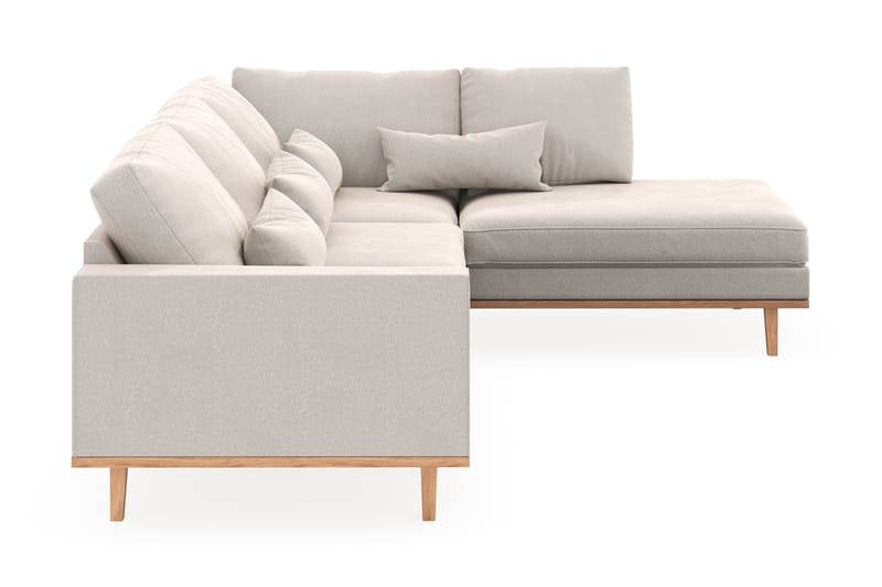 Copenhagen 4-sits Högervänd L-formad Schäslongsoffa i Sammet - Krämvit - Möbler - Soffa - Divansoffa & schäslongsoffa - 4 sits soffa med divan