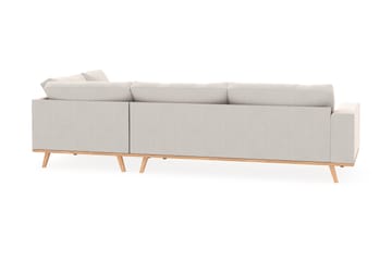 Copenhagen 4-sits Högervänd L-formad Schäslongsoffa i Sammet - Krämvit - Möbler - Soffa - Divansoffa & schäslongsoffa - 4 sits soffa med divan