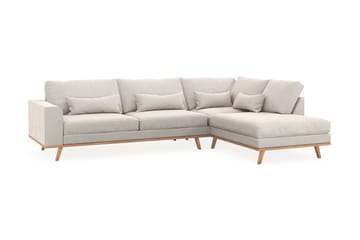 Copenhagen 4-sits Högervänd L-formad Schäslongsoffa i Sammet - Krämvit - Möbler - Soffa - Divansoffa & schäslongsoffa - 4 sits soffa med divan