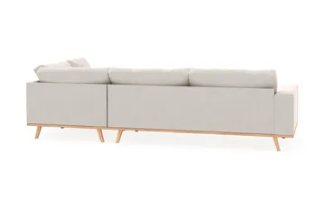 Copenhagen 4-sits Högervänd L-formad Schäslongsoffa i Sammet - Krämvit - Möbler - Soffa - Divansoffa & schäslongsoffa - 4 sits soffa med divan