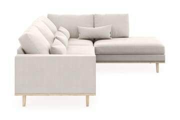 Copenhagen 4-sits Högervänd L-formad Schäslongsoffa i Sammet - Krämvit - Möbler - Soffa - Divansoffa & schäslongsoffa - 4 sits soffa med divan