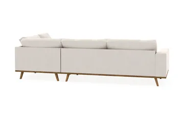 Copenhagen 4-sits Högervänd L-formad Schäslongsoffa i Sammet - Krämvit - Möbler - Soffa - Divansoffa & schäslongsoffa - 4 sits soffa med divan