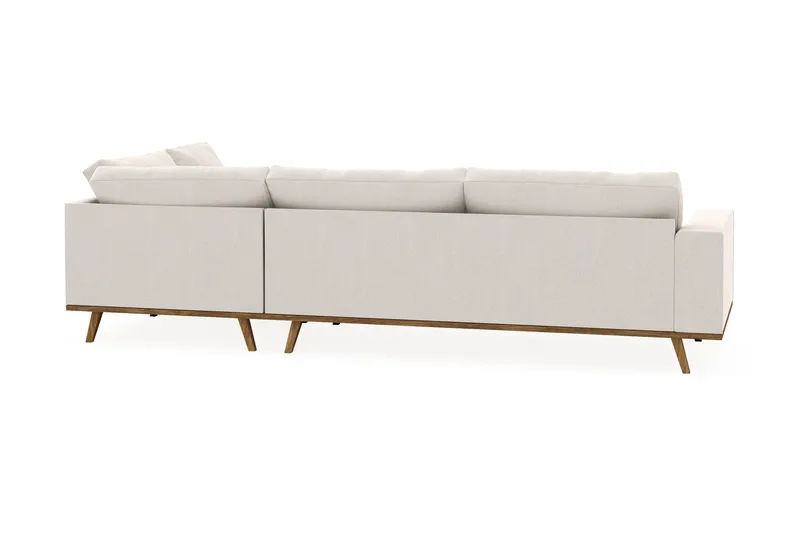 Copenhagen 4-sits Högervänd L-formad Schäslongsoffa i Sammet - Krämvit - Möbler - Soffa - Divansoffa & schäslongsoffa - 4 sits soffa med divan
