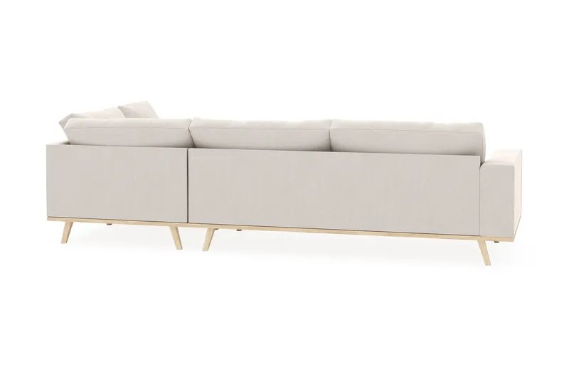 Copenhagen 4-sits Högervänd L-formad Schäslongsoffa i Sammet - Krämvit - Möbler - Soffa - Divansoffa & schäslongsoffa - 4 sits soffa med divan