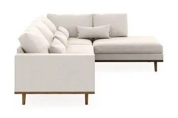 Copenhagen 4-sits Högervänd L-formad Schäslongsoffa i Sammet - Krämvit - Möbler - Soffa - Divansoffa & schäslongsoffa - 4 sits soffa med divan