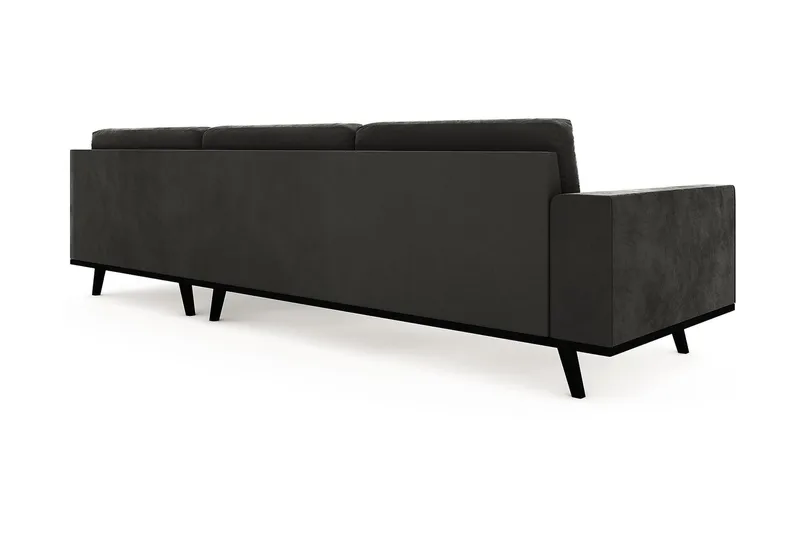 Copenhagen 4-sits Högervänd L-formad Schäslongsoffa i Sammet - Mörkgrå - Möbler - Soffa - Divansoffa & schäslongsoffa - 4 sits soffa med divan