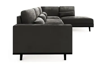 Copenhagen 4-sits Högervänd L-formad Schäslongsoffa i Sammet - Mörkgrå - Möbler - Soffa - Divansoffa & schäslongsoffa - 4 sits soffa med divan