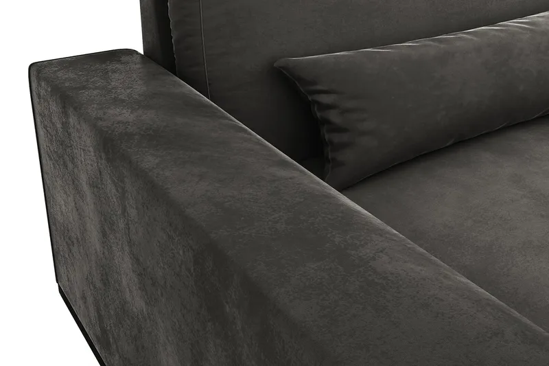 Copenhagen 4-sits Högervänd L-formad Schäslongsoffa i Sammet - Mörkgrå - Möbler - Soffa - Divansoffa & schäslongsoffa - 4 sits soffa med divan