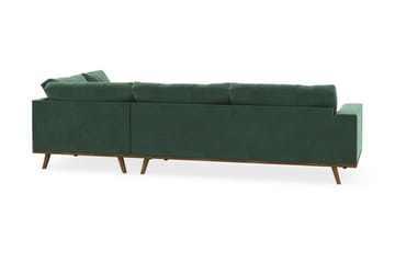 Copenhagen 4-sits Högervänd L-formad Schäslongsoffa i Sammet - Mörkgrön - Möbler - Soffa - Divansoffa & schäslongsoffa - 4 sits soffa med divan