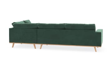 Copenhagen 4-sits Högervänd L-formad Schäslongsoffa i Sammet - Mörkgrön - Möbler - Soffa - Divansoffa & schäslongsoffa - 4 sits soffa med divan
