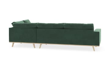 Copenhagen 4-sits Högervänd L-formad Schäslongsoffa i Sammet - Mörkgrön - Möbler - Soffa - Divansoffa & schäslongsoffa - 4 sits soffa med divan