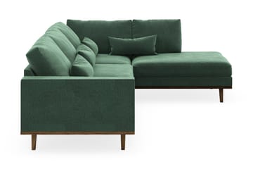 Copenhagen 4-sits Högervänd L-formad Schäslongsoffa i Sammet - Mörkgrön - Möbler - Soffa - Divansoffa & schäslongsoffa - 4 sits soffa med divan
