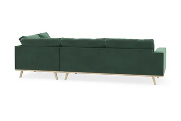 Copenhagen 4-sits Högervänd L-formad Schäslongsoffa i Sammet - Mörkgrön - Möbler - Soffa - Divansoffa & schäslongsoffa - 4 sits soffa med divan