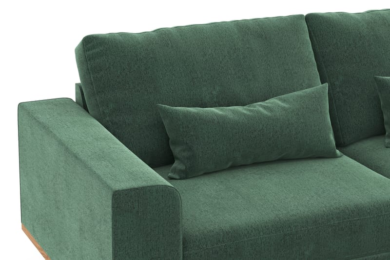 Copenhagen 4-sits Högervänd L-formad Schäslongsoffa i Sammet - Mörkgrön - Möbler - Soffa - Divansoffa & schäslongsoffa - 4 sits soffa med divan