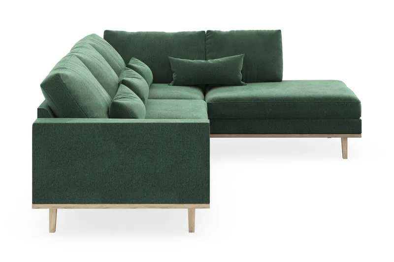 Copenhagen 4-sits Högervänd L-formad Schäslongsoffa i Sammet - Mörkgrön - Möbler - Soffa - Divansoffa & schäslongsoffa - 4 sits soffa med divan