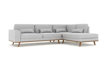 Copenhagen 4-sits Högervänd L-formad Schäslongsoffa i Tyg - Grå - Möbler - Soffa - Divansoffa & schäslongsoffa - 4 sits soffa med divan