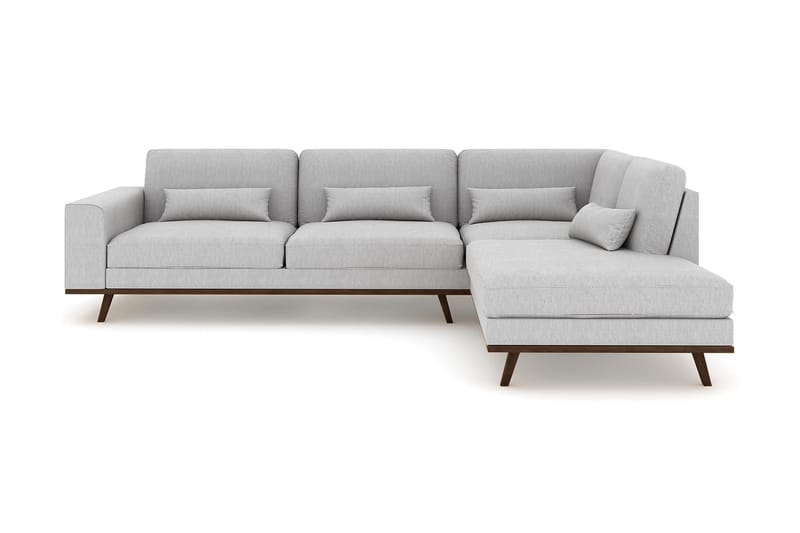 Copenhagen 4-sits Högervänd L-formad Schäslongsoffa i Tyg - Grå - Möbler - Soffa - Divansoffa & schäslongsoffa - 4 sits soffa med divan