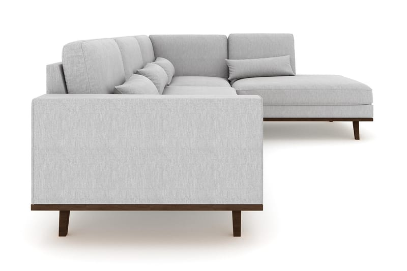Copenhagen 4-sits Högervänd L-formad Schäslongsoffa i Tyg - Grå - Möbler - Soffa - Divansoffa & schäslongsoffa - 4 sits soffa med divan