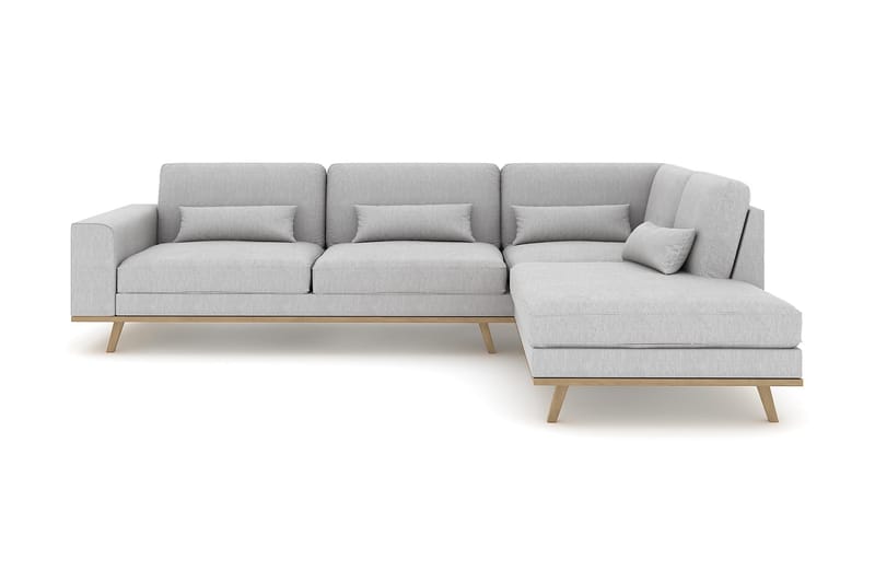 Copenhagen 4-sits Högervänd L-formad Schäslongsoffa i Tyg - Grå - Möbler - Soffa - Divansoffa & schäslongsoffa - 4 sits soffa med divan