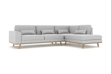 Copenhagen 4-sits Högervänd L-formad Schäslongsoffa i Tyg - Grå - Möbler - Soffa - Divansoffa & schäslongsoffa - 4 sits soffa med divan