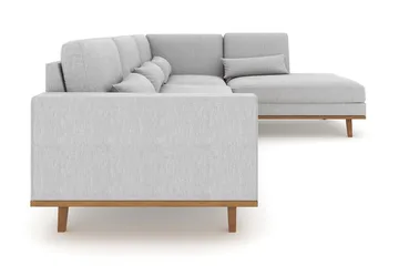 Copenhagen 4-sits Högervänd L-formad Schäslongsoffa i Tyg - Grå - Möbler - Soffa - Divansoffa & schäslongsoffa - 4 sits soffa med divan