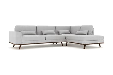 Copenhagen 4-sits Högervänd L-formad Schäslongsoffa i Tyg - Grå - Möbler - Soffa - Divansoffa & schäslongsoffa - 4 sits soffa med divan