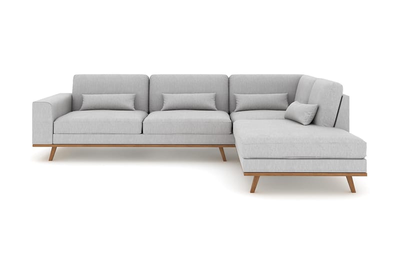 Copenhagen 4-sits Högervänd L-formad Schäslongsoffa i Tyg - Grå - Möbler - Soffa - Divansoffa & schäslongsoffa - 4 sits soffa med divan