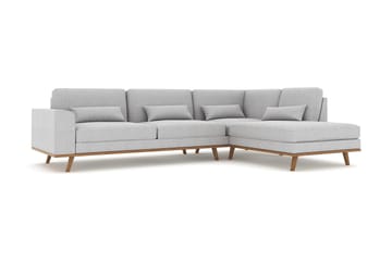 Copenhagen 4-sits Högervänd L-formad Schäslongsoffa i Tyg - Grå - Möbler - Soffa - Divansoffa & schäslongsoffa - 4 sits soffa med divan