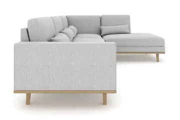 Copenhagen 4-sits Högervänd L-formad Schäslongsoffa i Tyg - Grå - Möbler - Soffa - Divansoffa & schäslongsoffa - 4 sits soffa med divan