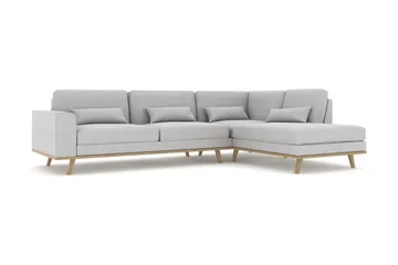 Copenhagen 4-sits Högervänd L-formad Schäslongsoffa i Tyg - Grå - Möbler - Soffa - Divansoffa & schäslongsoffa - 4 sits soffa med divan