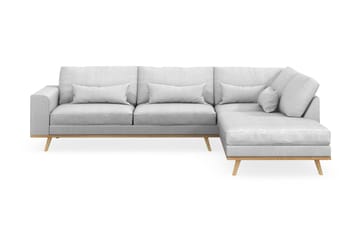 Copenhagen 4-sits Högervänd L-formad Schäslongsoffa i Tyg - Ljusgrå - Möbler - Soffa - Divansoffa & schäslongsoffa - 4 sits soffa med divan