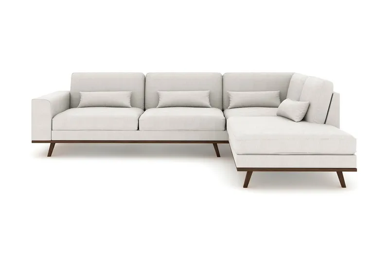 Copenhagen 4-sits Högervänd L-formad Schäslongsoffa i Tyg - Ljusgrå - Möbler - Soffa - Divansoffa & schäslongsoffa - 4 sits soffa med divan