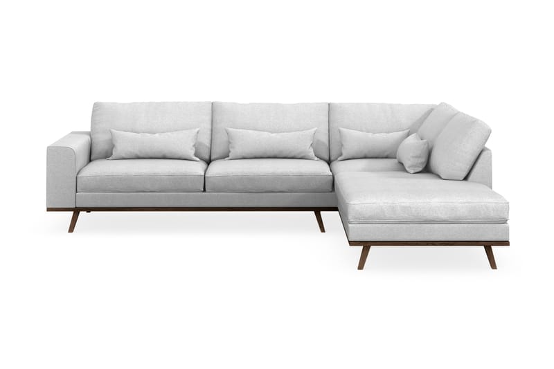 Copenhagen 4-sits Högervänd L-formad Schäslongsoffa i Tyg - Ljusgrå - Möbler - Soffa - Divansoffa & schäslongsoffa - 4 sits soffa med divan
