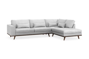Copenhagen 4-sits Högervänd L-formad Schäslongsoffa i Tyg - Ljusgrå - Möbler - Soffa - Divansoffa & schäslongsoffa - 4 sits soffa med divan