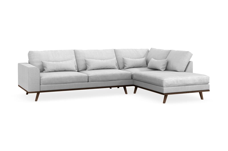 Copenhagen 4-sits Högervänd L-formad Schäslongsoffa i Tyg - Ljusgrå - Möbler - Soffa - Divansoffa & schäslongsoffa - 4 sits soffa med divan