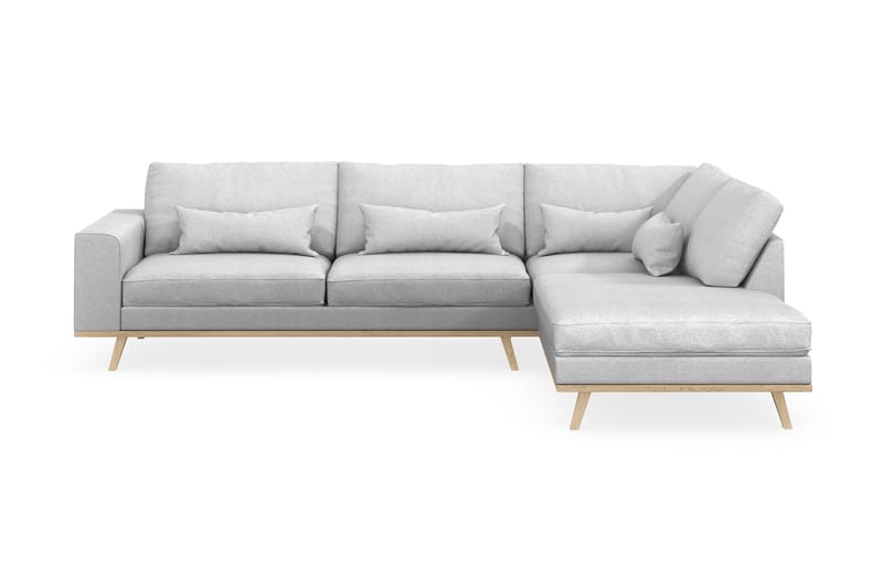 Copenhagen 4-sits Högervänd L-formad Schäslongsoffa i Tyg - Ljusgrå - Möbler - Soffa - Divansoffa & schäslongsoffa - 4 sits soffa med divan
