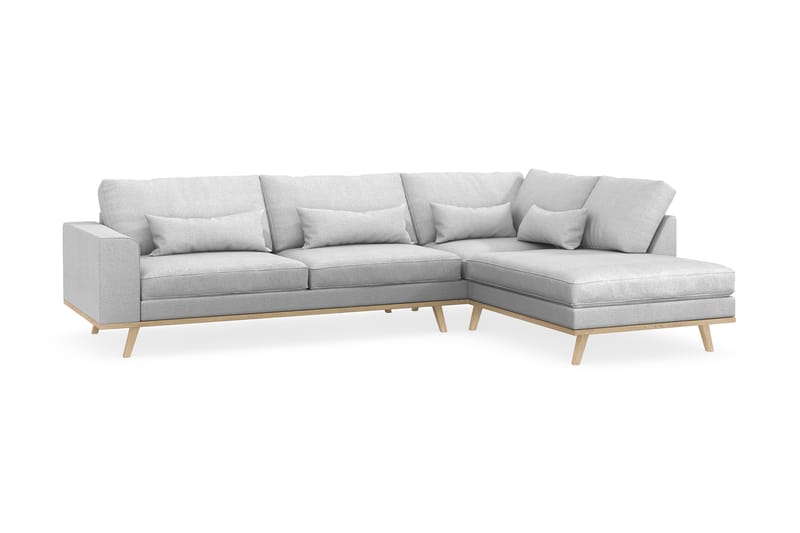 Copenhagen 4-sits Högervänd L-formad Schäslongsoffa i Tyg - Ljusgrå - Möbler - Soffa - Divansoffa & schäslongsoffa - 4 sits soffa med divan