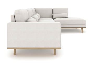 Copenhagen 4-sits Högervänd L-formad Schäslongsoffa i Tyg - Ljusgrå - Möbler - Soffa - Divansoffa & schäslongsoffa - 4 sits soffa med divan