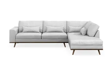 Copenhagen 4-sits Högervänd L-formad Schäslongsoffa i Tyg - Ljusgrå - Möbler - Soffa - Divansoffa & schäslongsoffa - 4 sits soffa med divan
