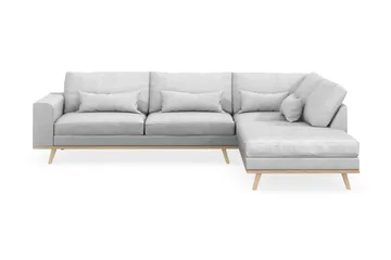 Copenhagen 4-sits Högervänd L-formad Schäslongsoffa i Tyg - Ljusgrå - Möbler - Soffa - Divansoffa & schäslongsoffa - 4 sits soffa med divan