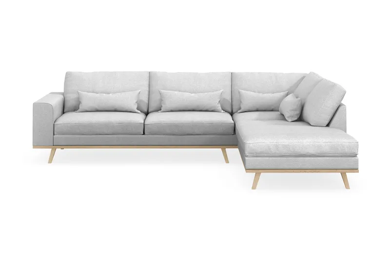 Copenhagen 4-sits Högervänd L-formad Schäslongsoffa i Tyg - Ljusgrå - Möbler - Soffa - Divansoffa & schäslongsoffa - 4 sits soffa med divan
