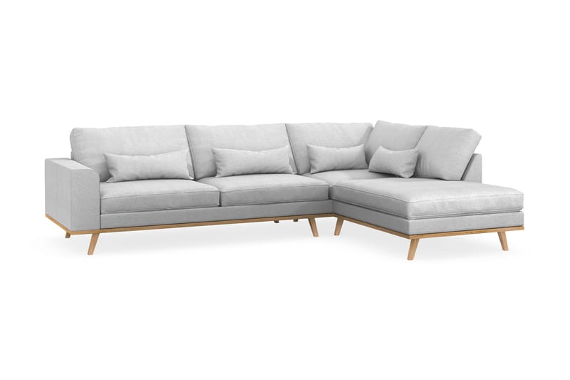 Copenhagen 4-sits Högervänd L-formad Schäslongsoffa i Tyg - Ljusgrå - Möbler - Soffa - Divansoffa & schäslongsoffa - 4 sits soffa med divan