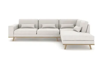 Copenhagen 4-sits Högervänd L-formad Schäslongsoffa i Tyg - Ljusgrå - Möbler - Soffa - Divansoffa & schäslongsoffa - 4 sits soffa med divan