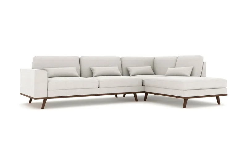 Copenhagen 4-sits Högervänd L-formad Schäslongsoffa i Tyg - Ljusgrå - Möbler - Soffa - Divansoffa & schäslongsoffa - 4 sits soffa med divan