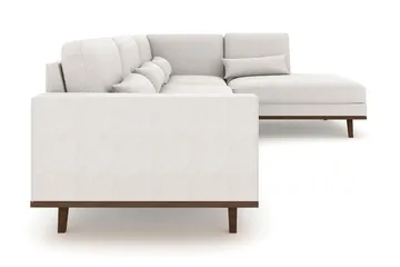 Copenhagen 4-sits Högervänd L-formad Schäslongsoffa i Tyg - Ljusgrå - Möbler - Soffa - Divansoffa & schäslongsoffa - 4 sits soffa med divan