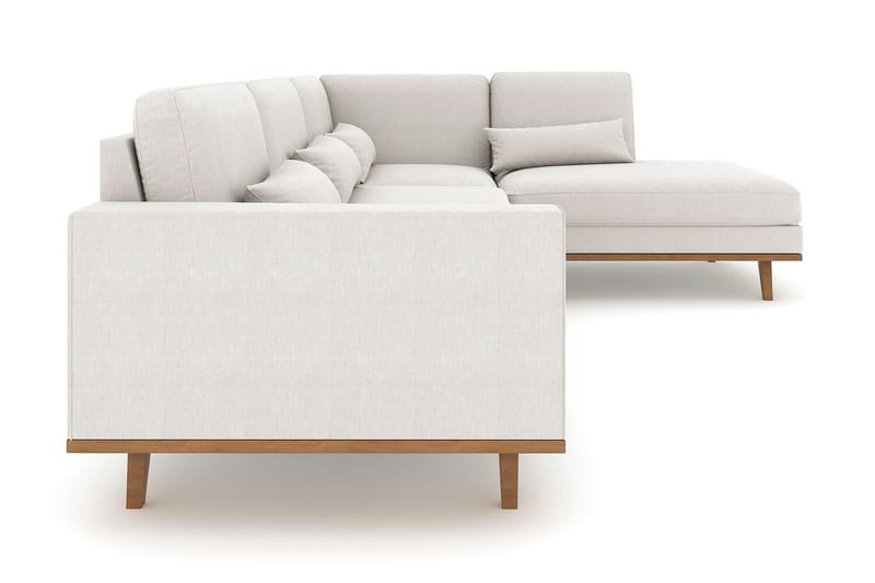 Copenhagen 4-sits Högervänd L-formad Schäslongsoffa i Tyg - Ljusgrå - Möbler - Soffa - Divansoffa & schäslongsoffa - 4 sits soffa med divan