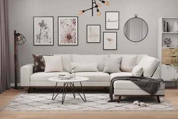Copenhagen 4-sits Högervänd L-formad Schäslongsoffa i Tyg - Ljusgrå - Möbler - Soffa - Divansoffa & schäslongsoffa - 4 sits soffa med divan